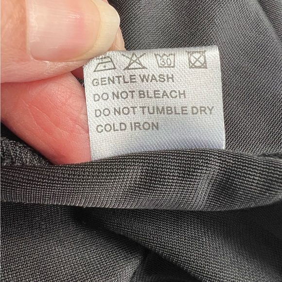 Guberry Black Velvet Faux Wrap Ruched Stretch Dress - Picture 9 of 9